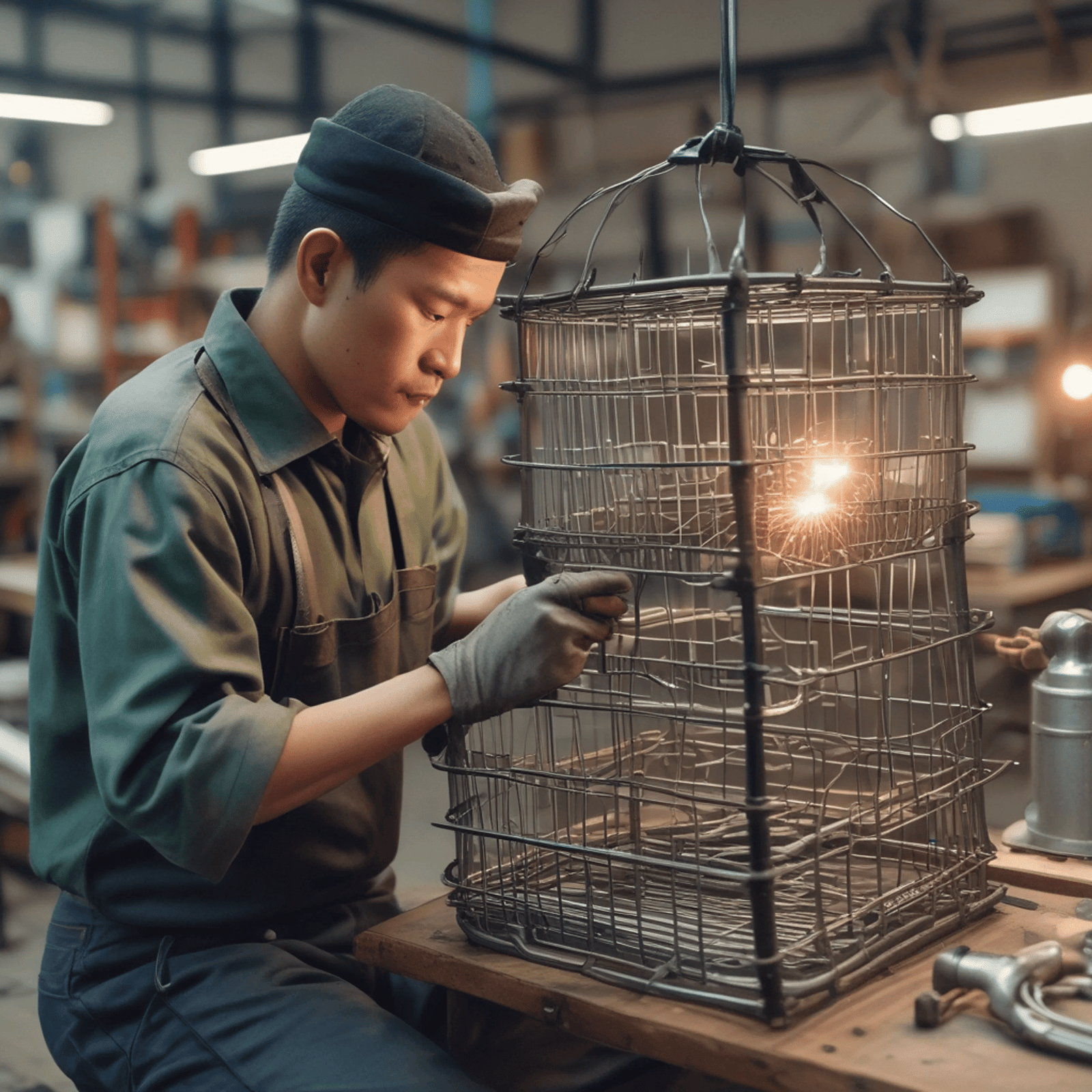 Koitor wire basket welding production scene