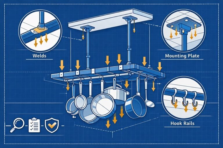 How to Specify a Ceiling-Mounted Saucepan Rack for OEM: Drawings, CTQs, Load Tests, and Packaging Rules